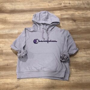 Champion Light Purple Hoodie with Purple Logo